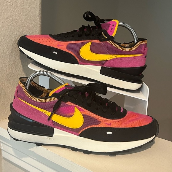 Nike Other - Men’s Size 7.5 Nike Waffle One Active Fuchsia Pink Yellow Black Shoes DA7995-600